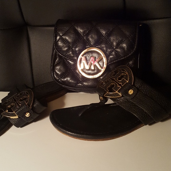 MK BLACK CROSSBODY Gold mk - Picture 2 of 5